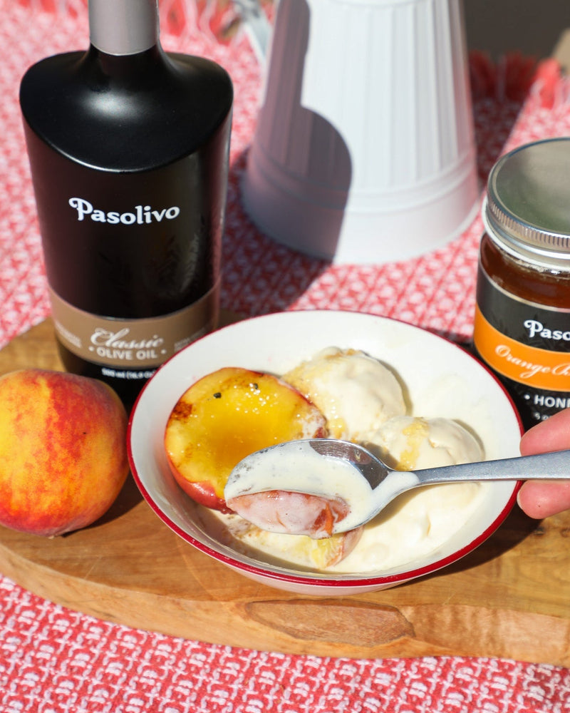 Grilled Peaches with Ice Cream