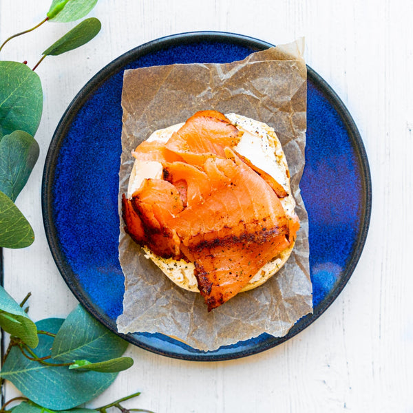 Smoked Salmon & Garlic-Lemon Bagel