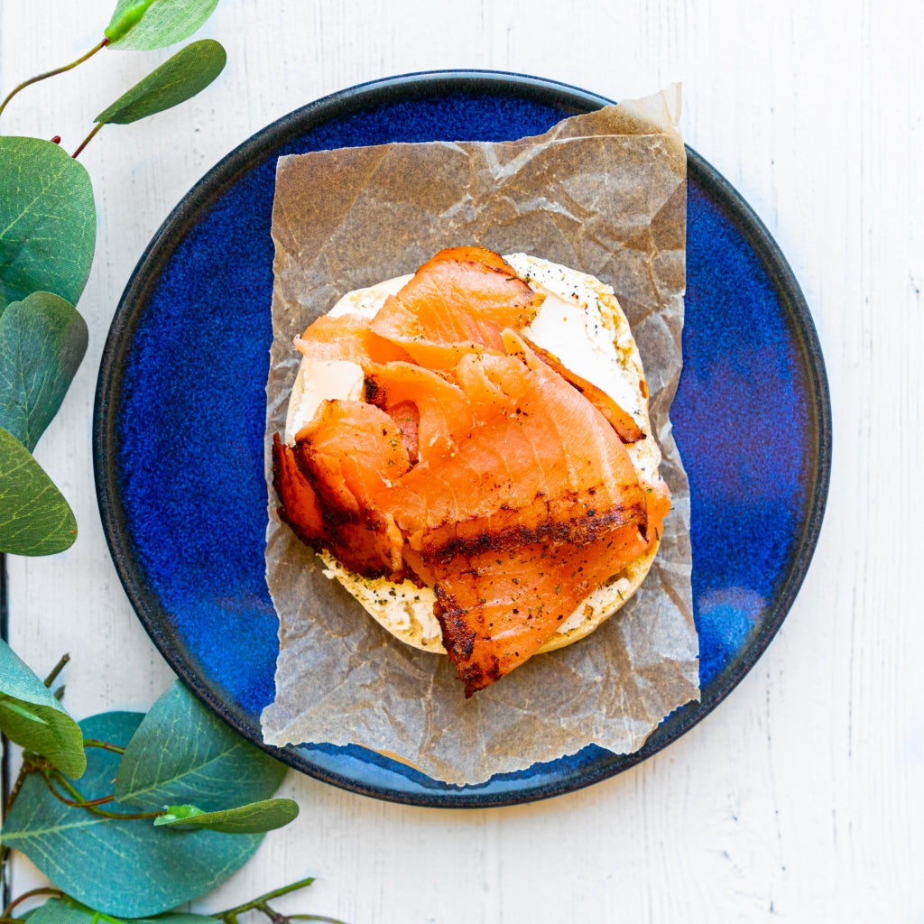 Smoked Salmon & Garlic-Lemon Bagel