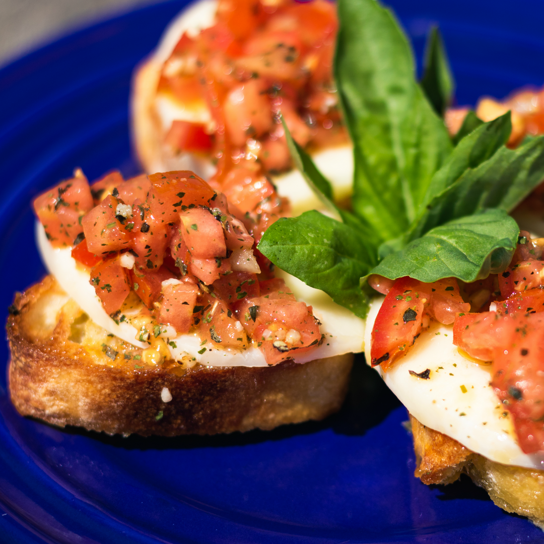 Grilled Bruschetta with Mozzarella
